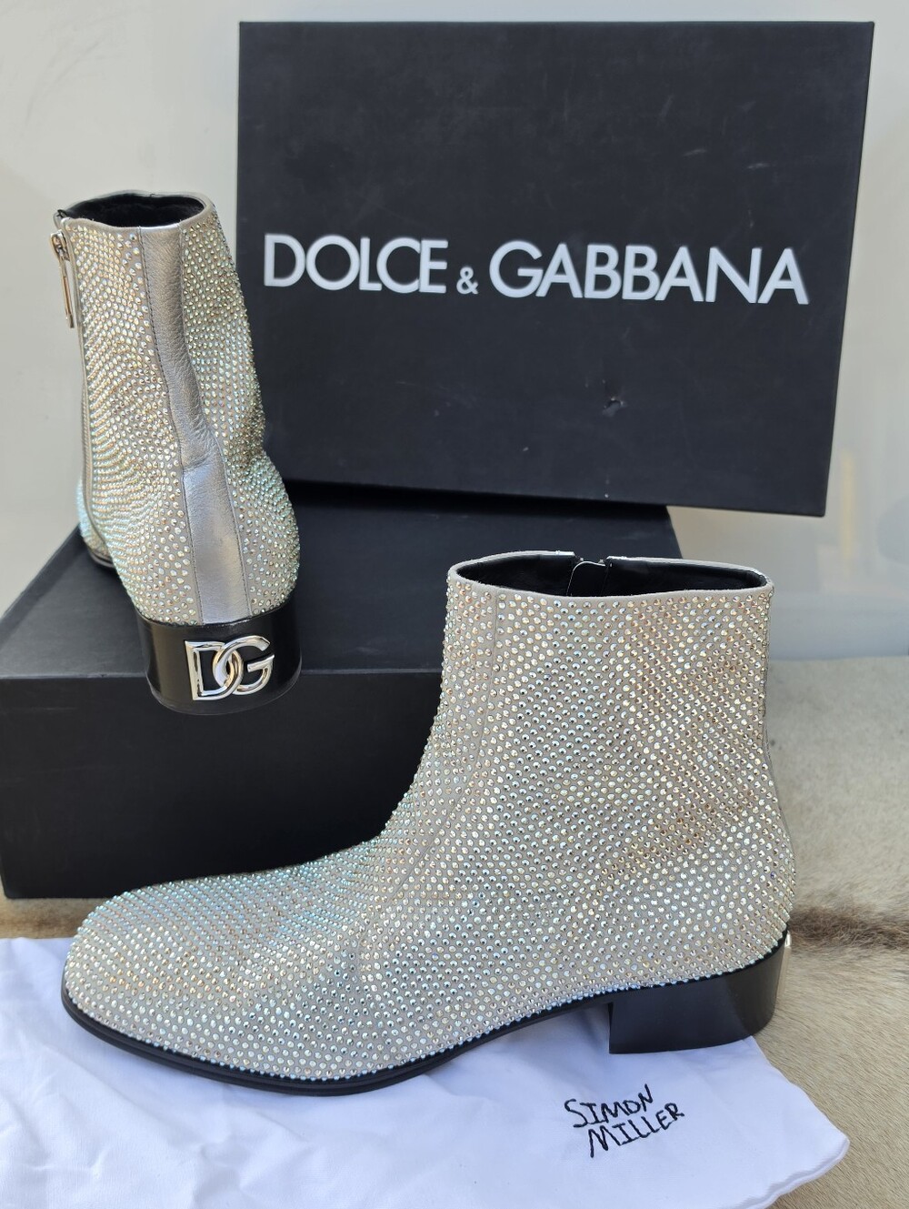 Dolce & Gabbana Ariosto crystal-embellished leather ankle boots